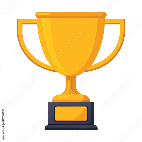 Gold trophy vector isolated on white background