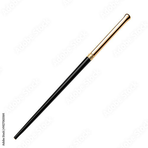 Elegant Black and Gold Magic Wand for Stage Performance or Theatrical Events