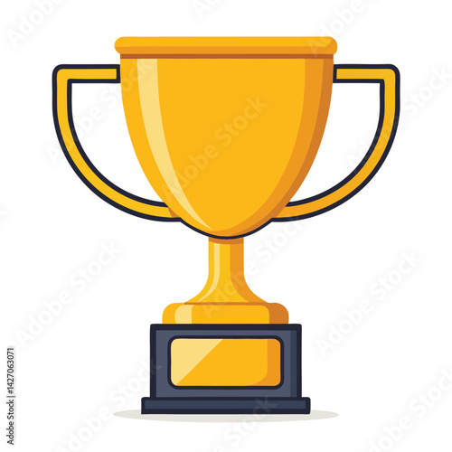 Gold trophy vector isolated on white background