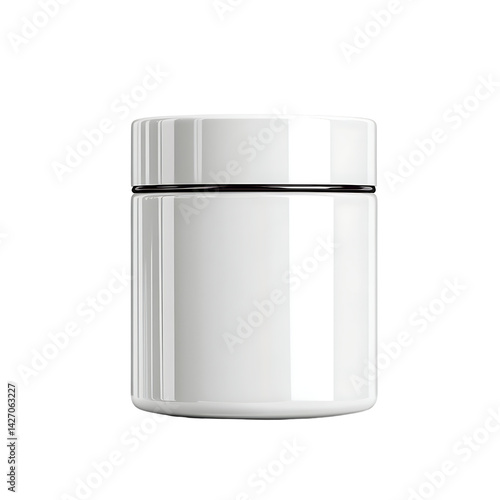 Wallpaper Mural White Cosmetic Jar with Lid for Creams and Lotions on a Clean Background Torontodigital.ca