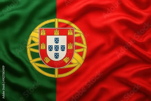 Portugal flag vibrant waves