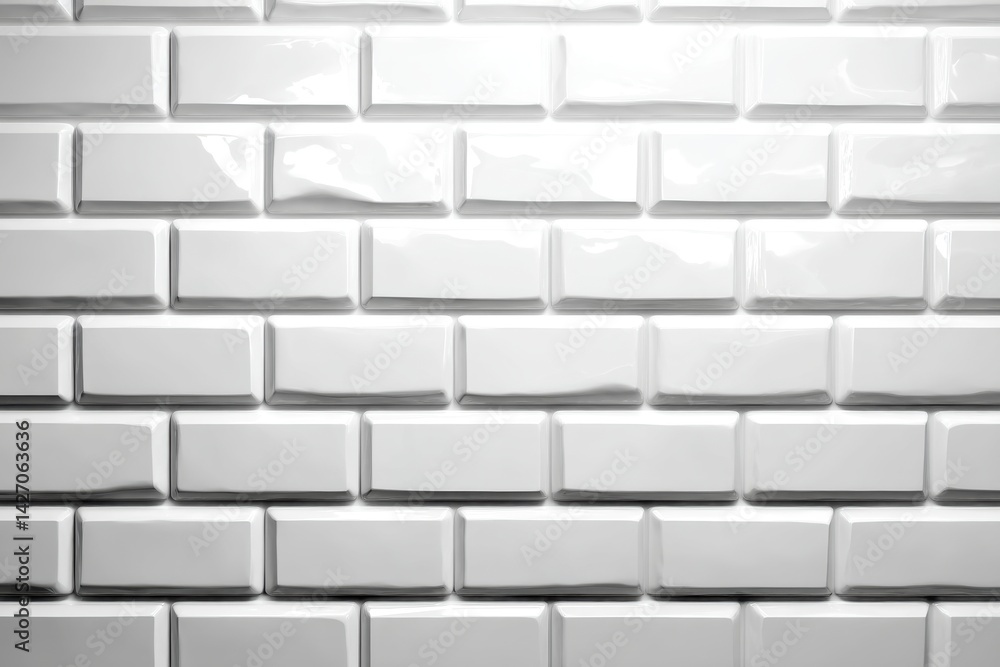 A perfectly arranged white ceramic subway tile background showcasing a glossy surface, creating a clean and modern aesthetic ideal for various design projects. A perfectly arranged white ceramic subway tile background showcasing a glossy surface, creating a clean and modern aesthetic ideal for various design projects.