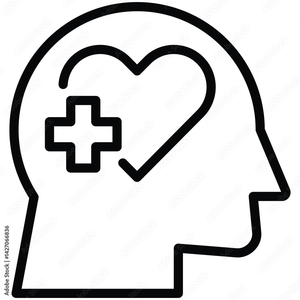 Obraz premium Mental and Emotional Health icon line vector illustration