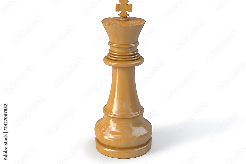 Golden chess queen piece stands tall against a white background. Golden chess queen piece stands tall against a white background.