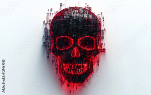 Digital Danger A Hyper Realistic Cybercrime Warning Isolated On White Background.