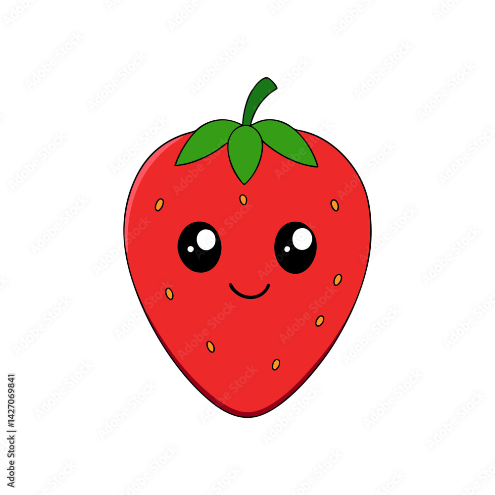 Obraz premium Cute strawberry cartoon vector