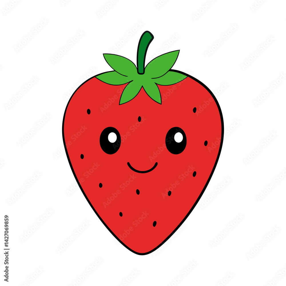 Obraz premium Cute strawberry cartoon vector