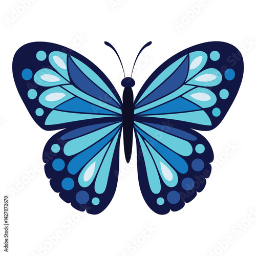 A beautiful blue butterfly vector