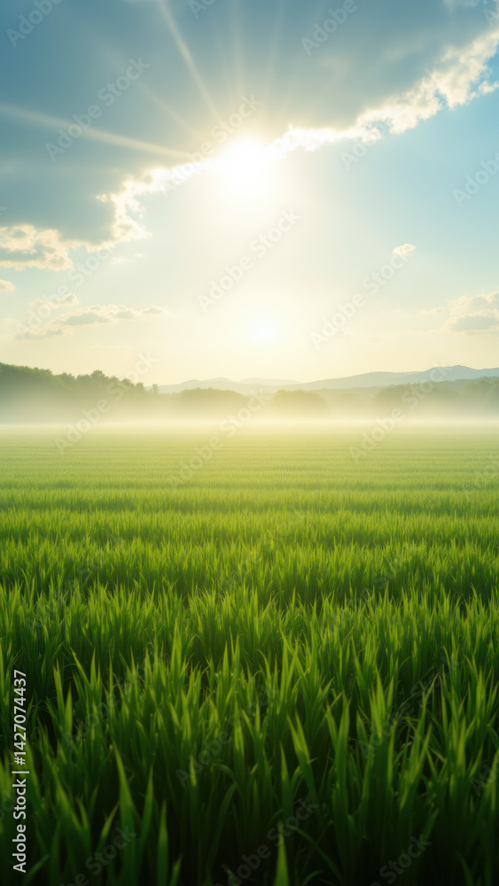 A serene field with young plants under a bright sky, representing permaculture principles. A serene field with young plants under a bright sky, representing permaculture principles.
