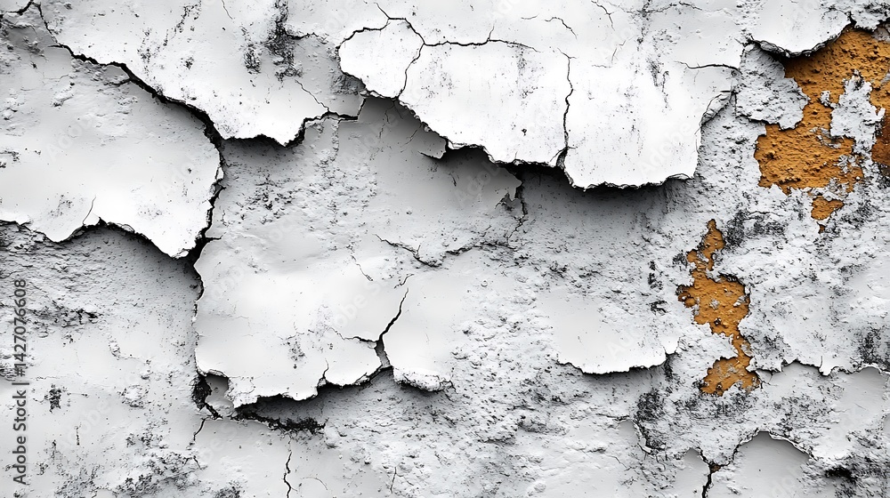 Obraz premium Black white wall cracked textured pattern high resolution hd background