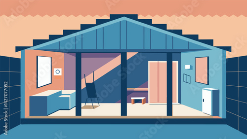 Specialized soundproofing materials are being used in the walls and ceilings ensuring the utmost privacy and tranquility for the future residents of. Vector illustration