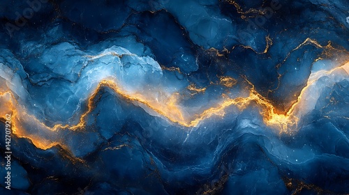 Blue gold flowing abstract texture high resolution hd image
