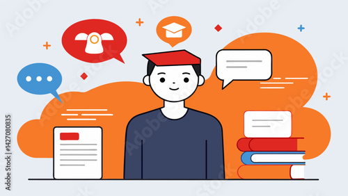 A Reddit thread hosted by influencers discusses pros and cons of consolidating or refinancing student loans.. Vector illustration