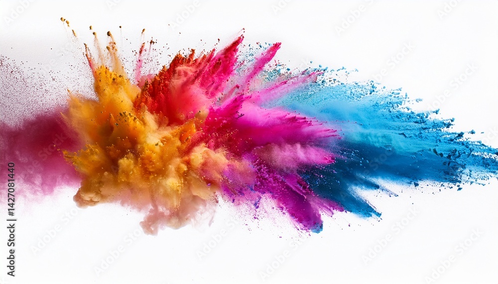 Fototapeta premium splash of colorful powder over white background