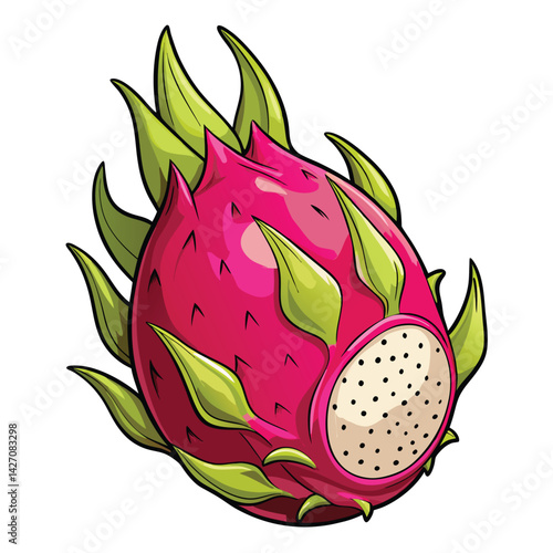 Vibrant Dragon Fruit Illustration