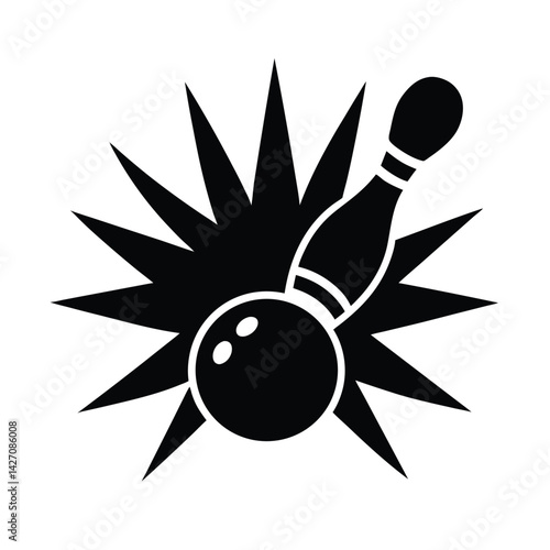 Bold Bowling Ball Silhouette Illustration