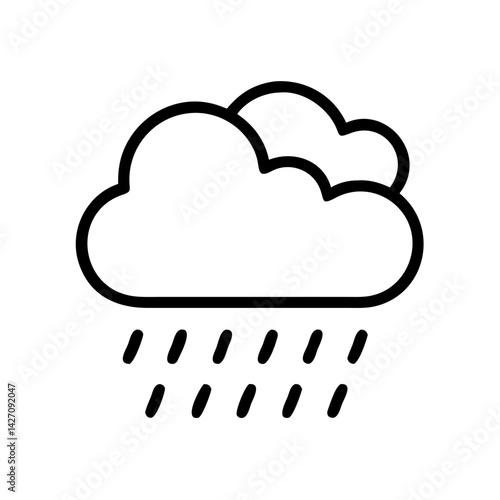Rain Cloud Outline – Weather Line Art Icon