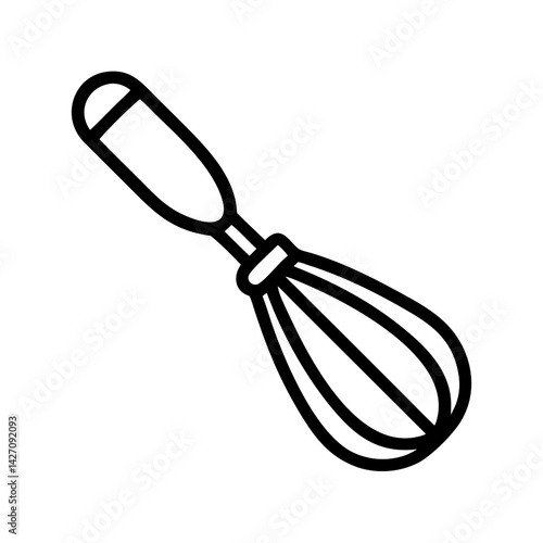 Kitchen Whisk Outline Vector Illustration