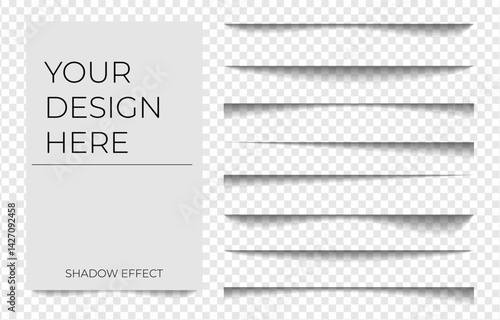 Set of realistic shadow effect different shapes page separation
