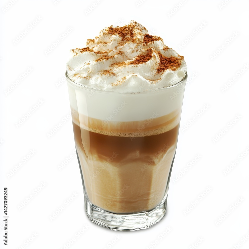 Layered coffee drink with whipped cream and cinnamon (1) Layered coffee drink with whipped cream and cinnamon (1)