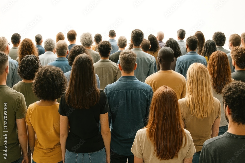 Obraz premium Diverse crowd facing forward.