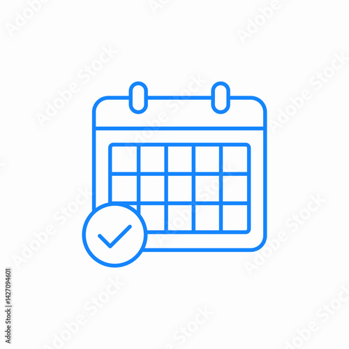 calendar check icon sign vector