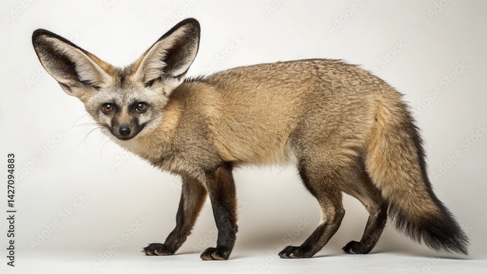 Obraz premium Bat-Eared Fox on studio background 
