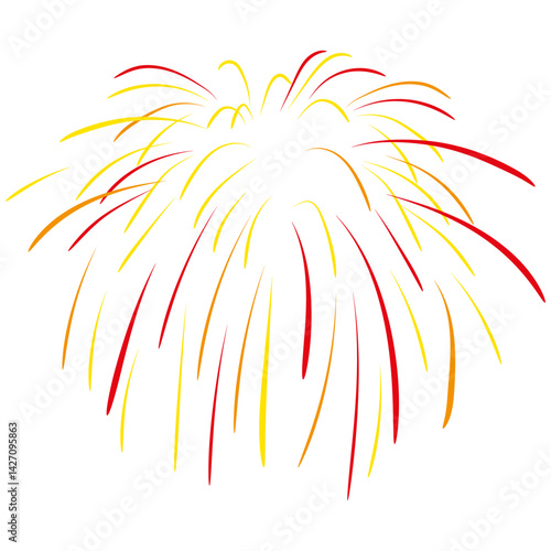 Colorful Firework Explosions. Bright Festive Elements on Transparent Background
