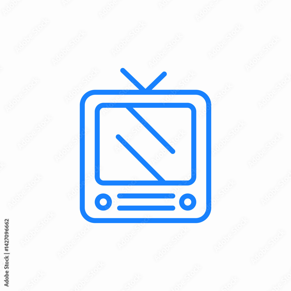 retro television icon sign vector retro television icon sign vector