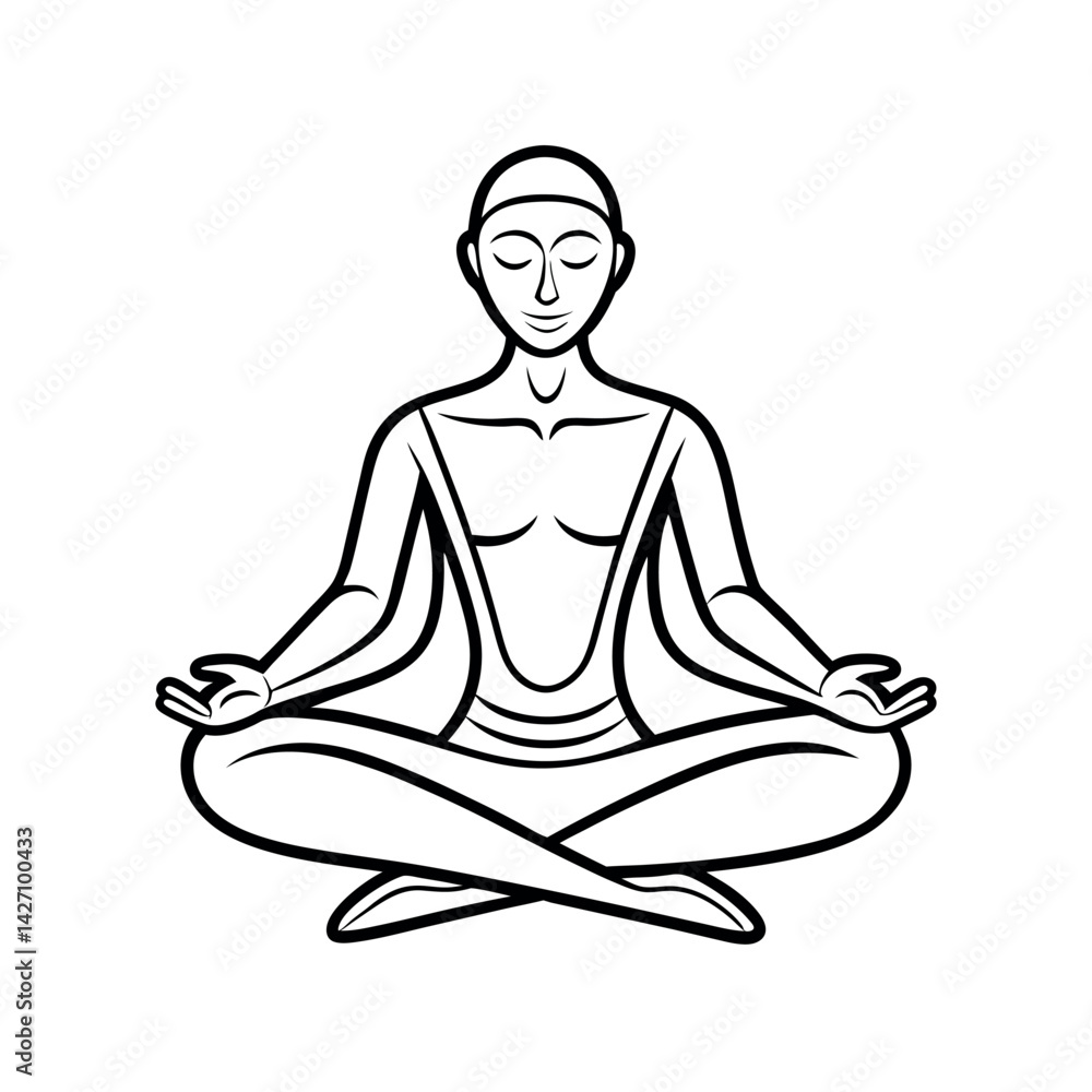 Yoga Pose Line Art Illustration Yoga Pose Line Art Illustration