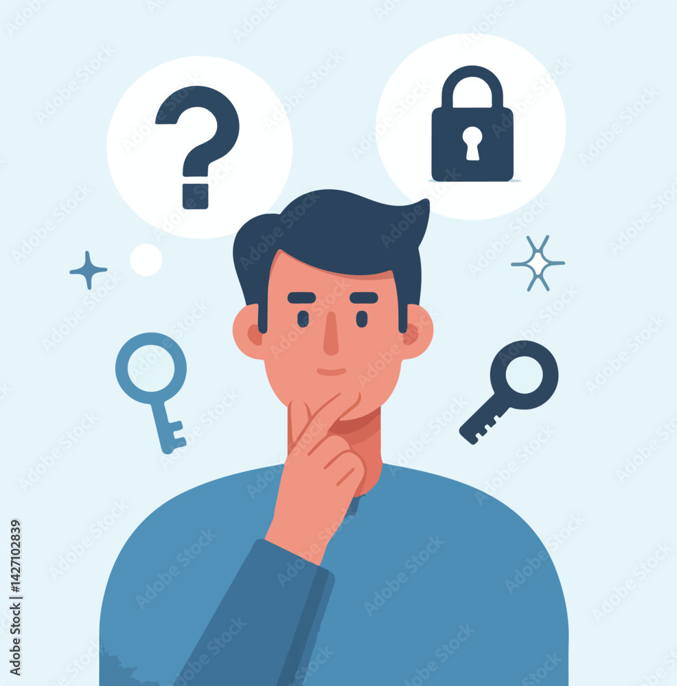 vector image of a person thinking vector image of a person thinking