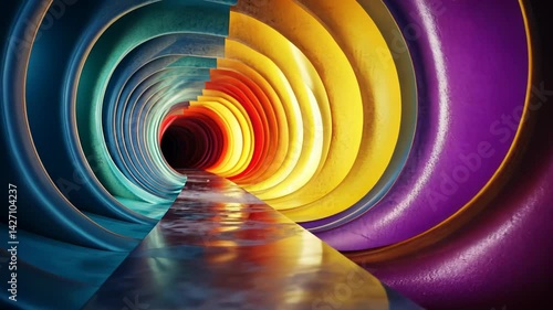 Colorful Swirl Wallpaper with 3D Spiral Light Texture and Abstract Patterns
