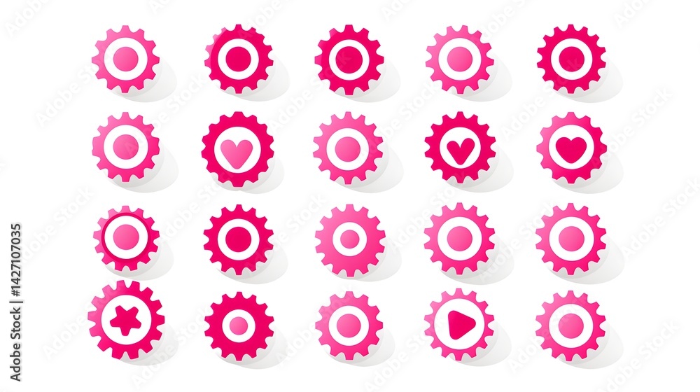 Professional Cogs Rotation Pictograph and Bonus Clip Art for Design Projects Professional Cogs Rotation Pictograph and Bonus Clip Art for Design Projects