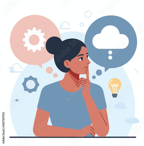 Wallpaper Mural vector image of a person thinking Torontodigital.ca