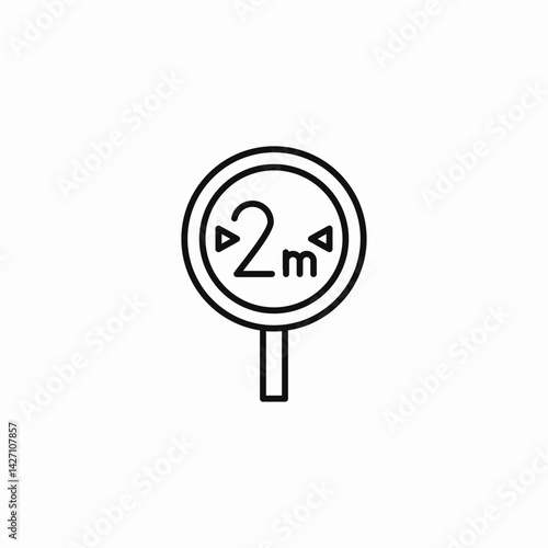 two meters icon sign vector