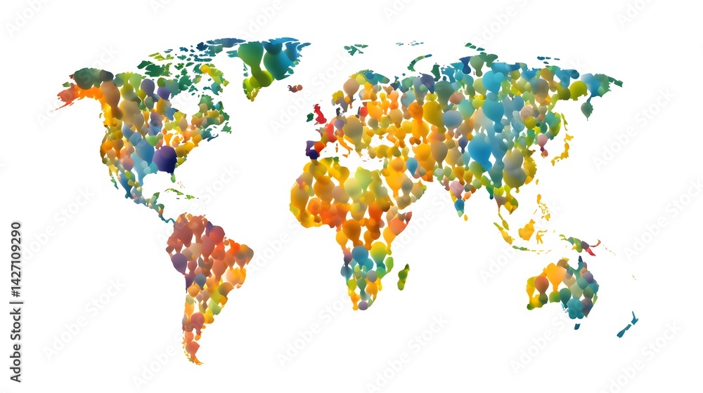 Obraz premium Global Atlas Pattern with Person Design Elements for Modern Projects