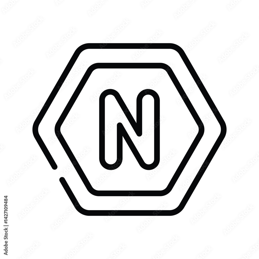 Letter N Icon vector stock illustration Letter N Icon vector stock illustration