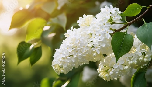 white lilac flowers on the tree