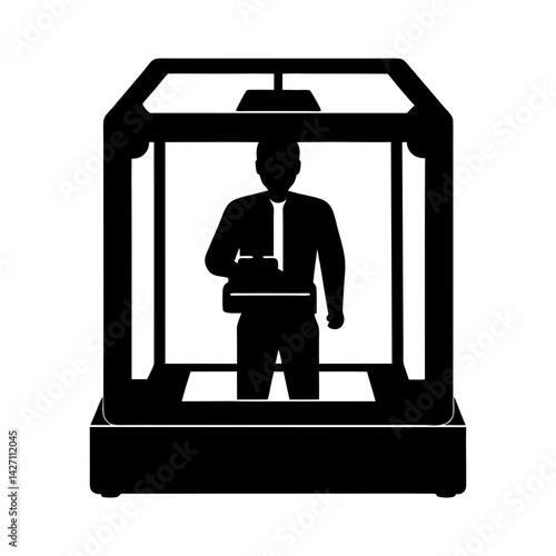 3D Printer silhouette vector