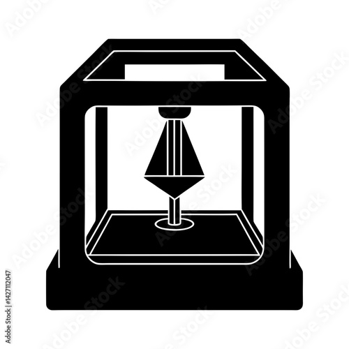 3D Printer silhouette vector