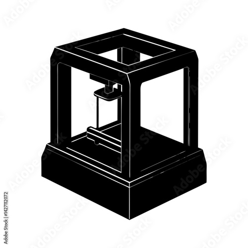 3D Printer silhouette vector