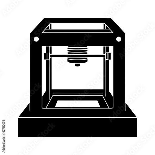 3D Printer silhouette vector