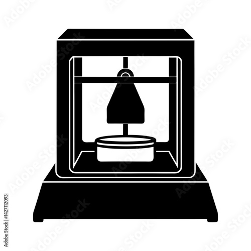 3D Printer silhouette vector