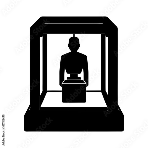 3D Printer silhouette vector