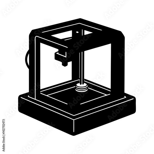 3D Printer silhouette vector