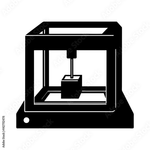3D Printer silhouette vector