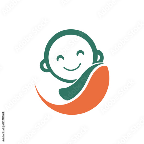 babysitting or childcare logo icon