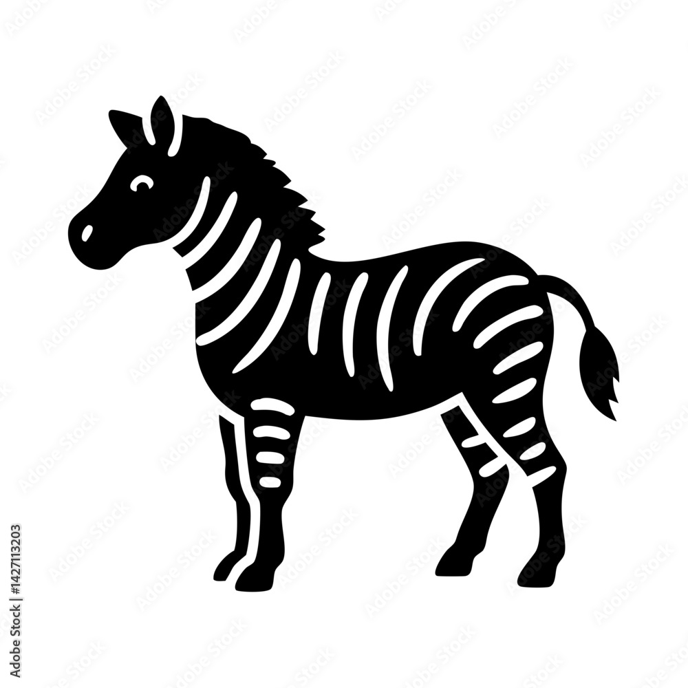 Fototapeta premium zebra icon, zebra silhouette vector illustration-simple silhouette illustration of zebra,zebra vector