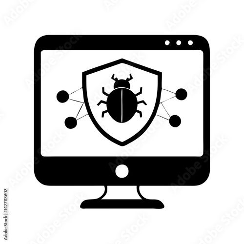 antivirus software icon, antivirus software silhouette vector illustration-simple silhouette illustration of antivirus software,antivirus software vector