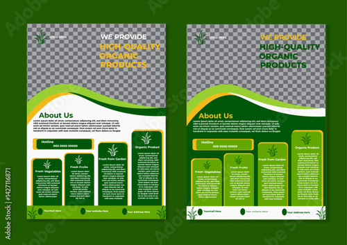 Agriculture organic flyer green template design